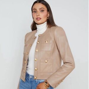 L’Agence Jayde Collar Leather Jacket Size 10